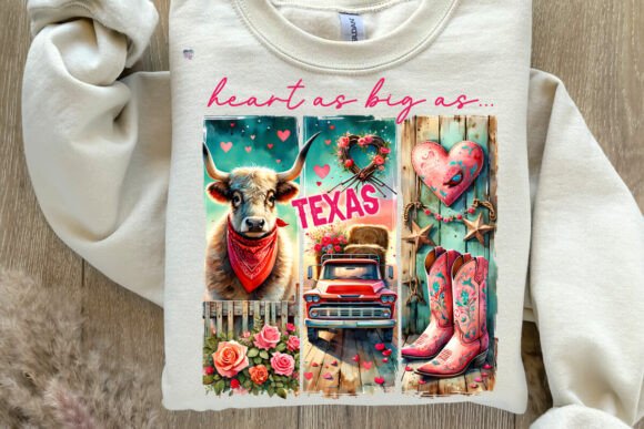A Love Letter to the Lone Star State: The Rustic Texas Valentine Cow PNG