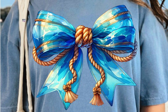 Blue Ocean Coquette Bow PNG Rope: A Designer's Secret Weapon