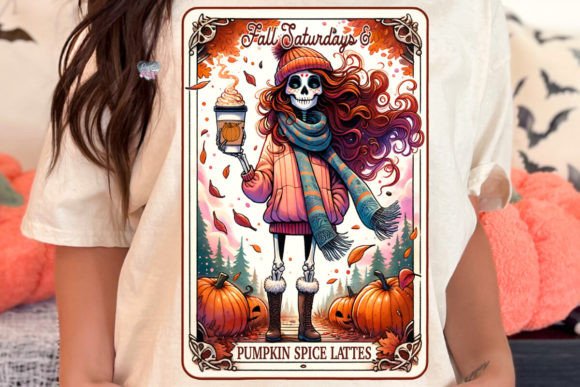 Embrace Autumn's Mystique: The Pumpkin Spice Tarot PNG for Cozy Creations
