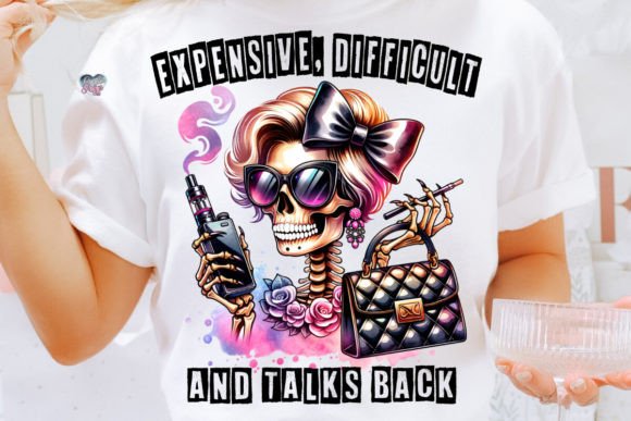 Expensive Difficult Skeleton Mama PNG: Edgy Branding